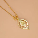 Elegant Gold Plated Om Thali Conch Shell Designer Pendant