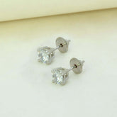 Silver-Tone-CZ-Solitaire-Stud-Earrings-
