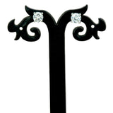 Silver-Tone-CZ-Solitaire-Stud-Earrings-Dmo