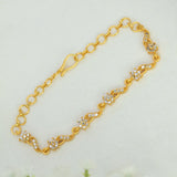 Gold Plated CZ Stone Floral Leaf Bracelet