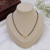 Simple CZ Stone Pendant Mangalsutra Necklace