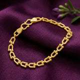 Unisex Gold-Plated Simple U-Link Chain Bracelet
