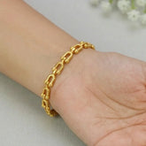 Unisex Gold-Plated Simple U-Link Chain Bracelet
