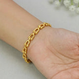 Unisex Gold-Plated Simple U-Link Chain Bracelet