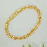 Unisex Gold-Plated Simple U-Link Chain Bracelet