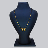 Gold Plated Black CZ Stone Tear Drop Pendant Mangalsutra