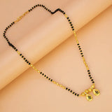 Gold Plated Black CZ Stone Tear Drop Pendant Mangalsutra