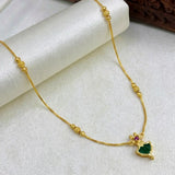 Simple Kerala Golden Beaded Chain Palakka Pendant Necklace