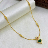 Simple Kerala Golden Beaded Chain Palakka Pendant Necklace
