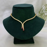 Sleek Baguette American Diamond Lariat Necklace