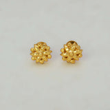 Small Gold-Plated Floral Round Ear Studs