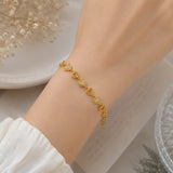 Simple Gold Plated Stone Bracelet-CZ