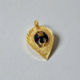 Small Blue Enamel Gold Plated Muslim Thali Pendant