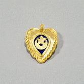 Small Blue Enamel Gold Plated Muslim Thali Pendant