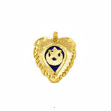 Small Blue Enamel Gold Plated Muslim Thali Pendant