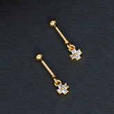 Small Floral CZ Gold Plated Bugadi Earrings