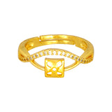 Gold-Plated-Square-Cutout-CZ-Wave-Adjustable-Ring