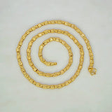 Designer Gold Plated Block Flower Chain