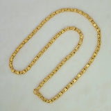 Designer Gold Plated Block Flower Chain
