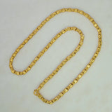 Designer Gold Plated Block Flower Chain
