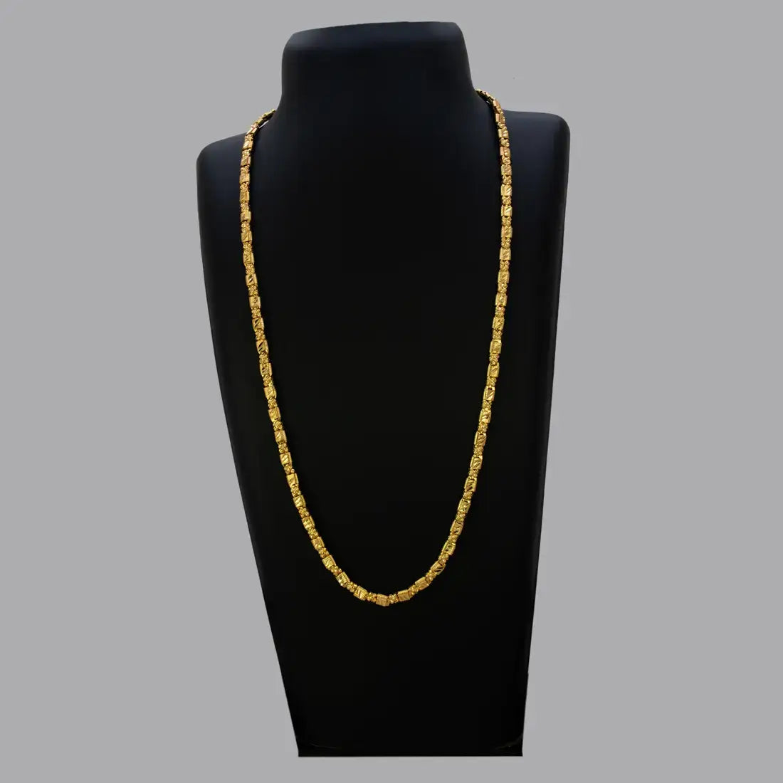 Designer Gold Plated Block Flower Chain