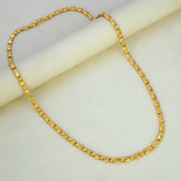 Designer Gold Plated Block Flower Chain