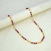 StrikingDesignerGoldenBeadsRedCrystalChain