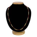 Striking Designer Golden Beads Red Crystal Chain