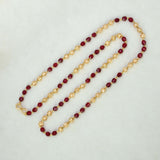 Striking Designer Golden Beads Red Crystal Chain