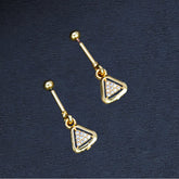 Stunning Gold Plated Geometric Design CZ Bugadi Earrings