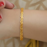 Stylish Gold Plated Thin Zigzag Bangles