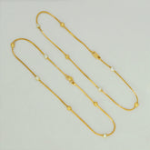 Gold Plated Two-Tone Beads TV Chain Anklets