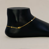 Gold Plated Two-Tone Beads TV Chain Anklets