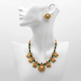 Antique Gold Plated Kamadhenu Necklace Set showcasing intricate designs and elegant craftsmanship.