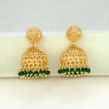 Green-Beads-Jhumka-Earrings