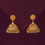 Stylish Gold Plated Medium Jhumka Earrings