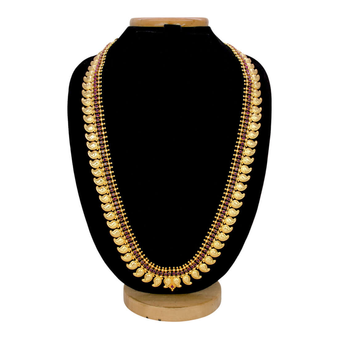 Traditional-Gold-Plated-Long-Mango-CZ-Ruby-Haram
