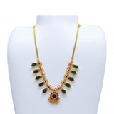 Traditional Kerala Nagapadam Necklace - Green