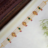 Traditional Lakshmi Mango Choker Necklace featuring gold-toned chains and intricate gemstone details.