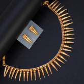 പരമ്പരാഗത ആന്റിക് മാറ്റ് ജാസ്മിൻ സ്പൈക്ക് നെക്ലേസ് സെറ്റ്