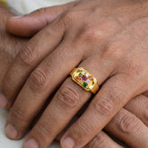 Traditional gold plated Navaratna stone ring