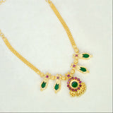 Traditional Double Nagapadam Necklace - Green