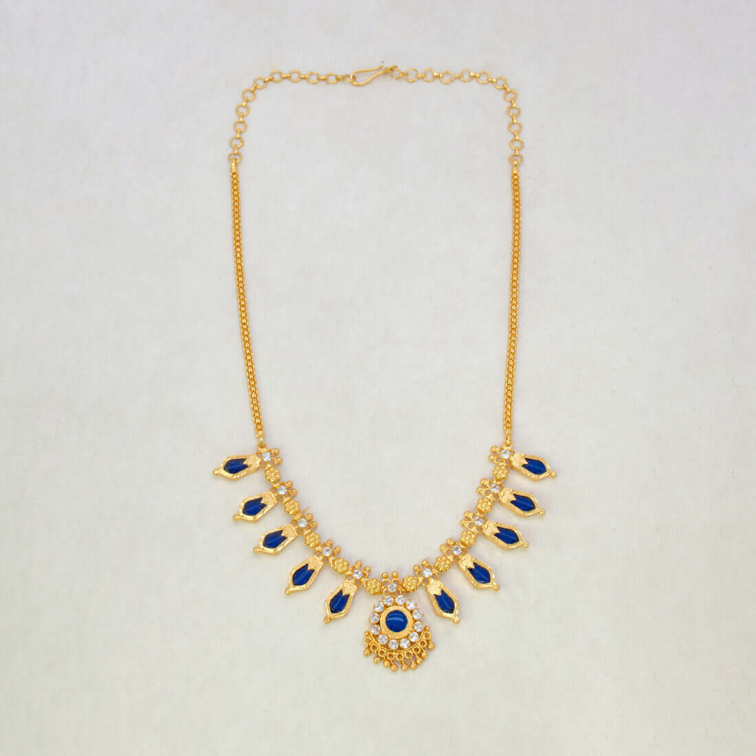 Traditional Kerala Nagapadam Necklace - Blue