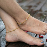Trendsetting-Gold-Plated-Light-Green-Crystal-Anklet