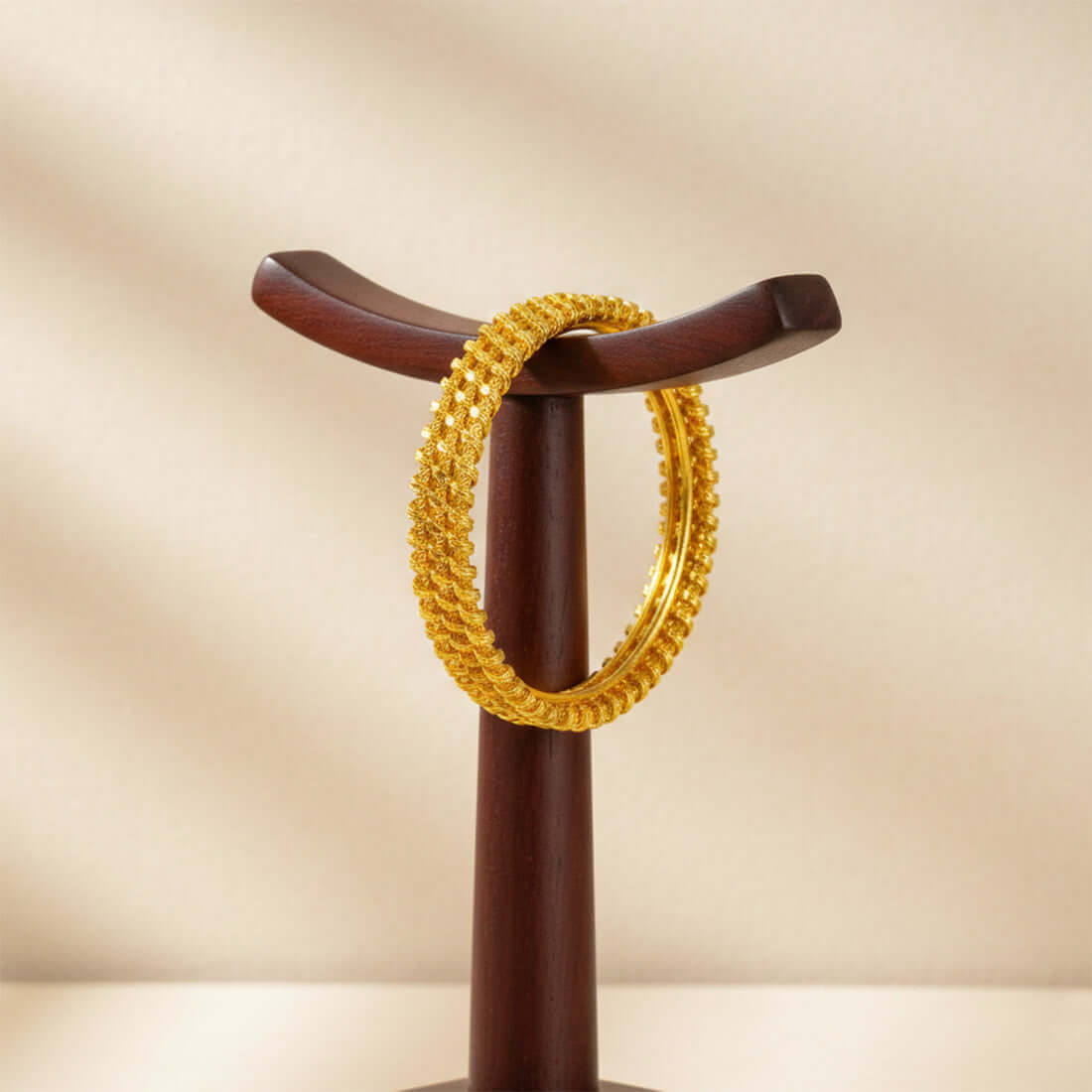Trendy-Gold-Plated-Three-Line-Twisted-Bangle