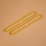 Trendy Gold Plated Flat Double Link Anklets Payal