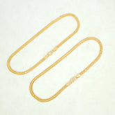 Trendy Gold Plated Flat Double Link Anklets Payal
