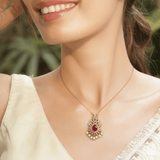 Trendy Invisible Chain CZ Victorian Pendant Necklace