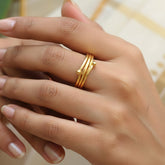 Triple-Band-Gold-Plated-Finger-Ring