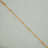 Delicate Gold Plated Twisted Chain Hearts Bracelet